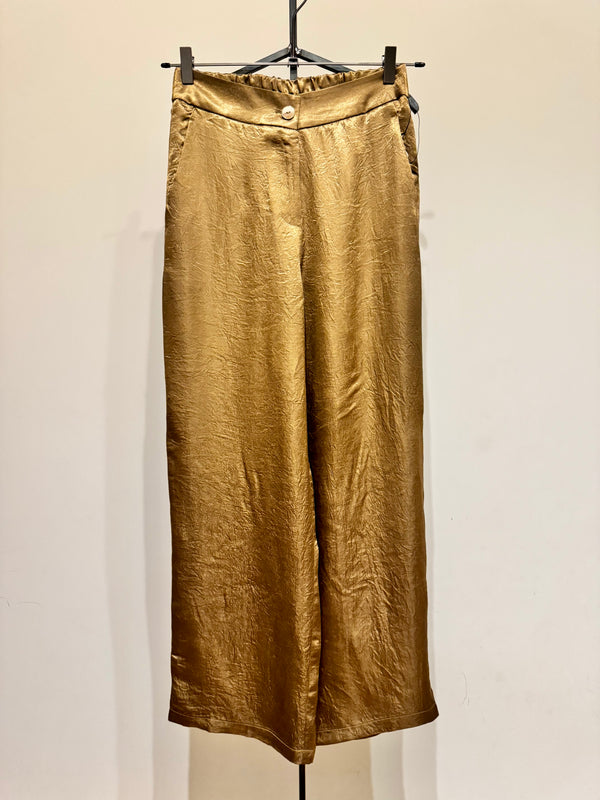 Pantalone palazzo ocra tailleur