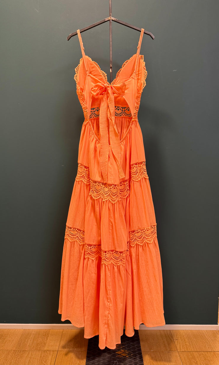 Abito pizzo spalline melone
