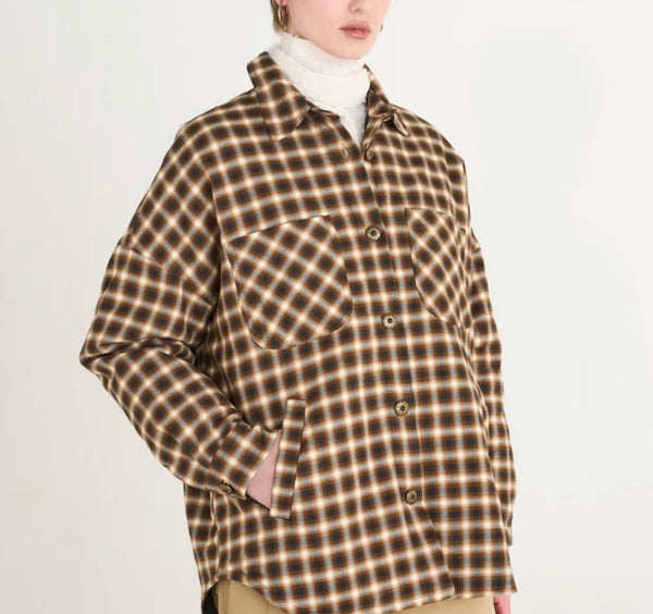 Camicia Chandra Padded Micro Check Brown – Shaft
