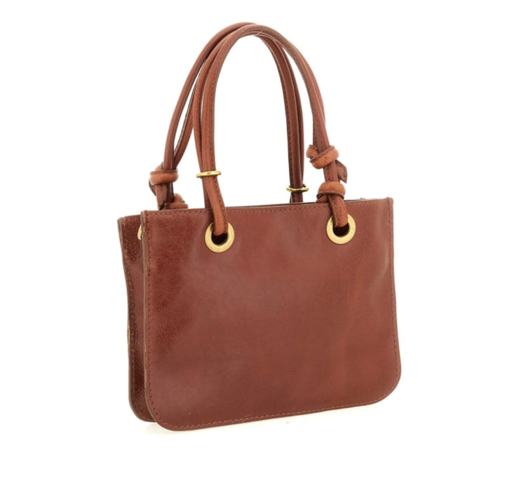 Borsa mini shopper marrone