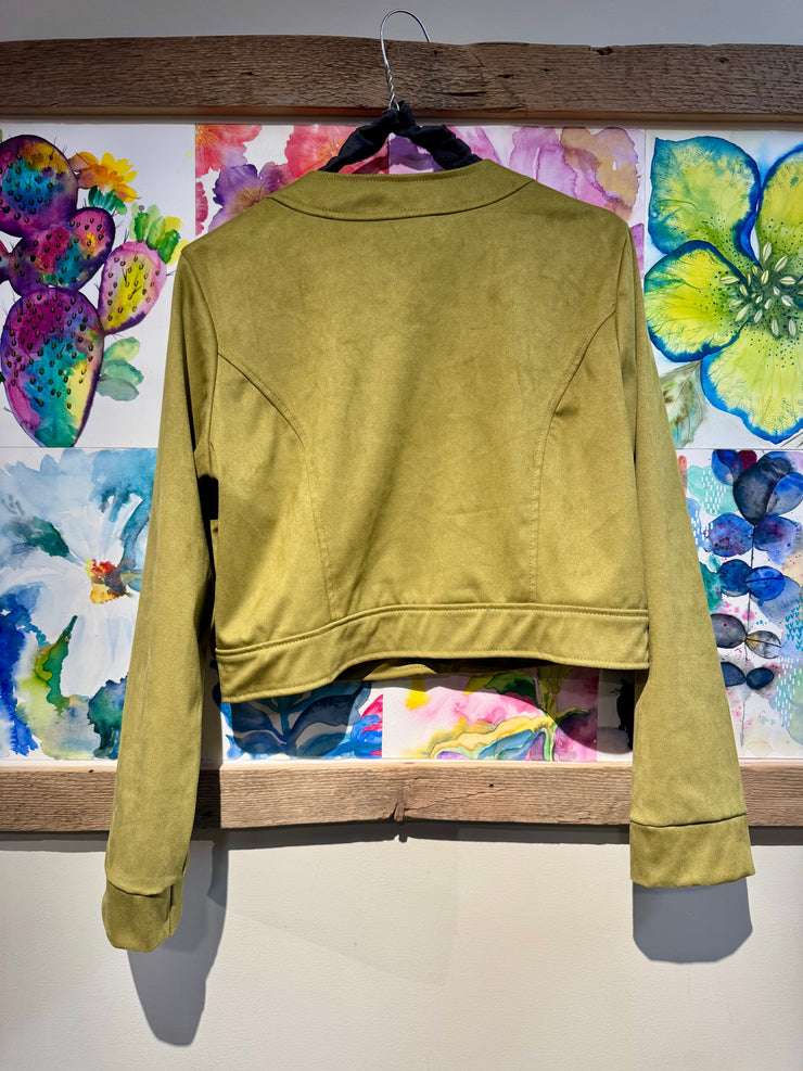 Giacca eco suede pistacchio