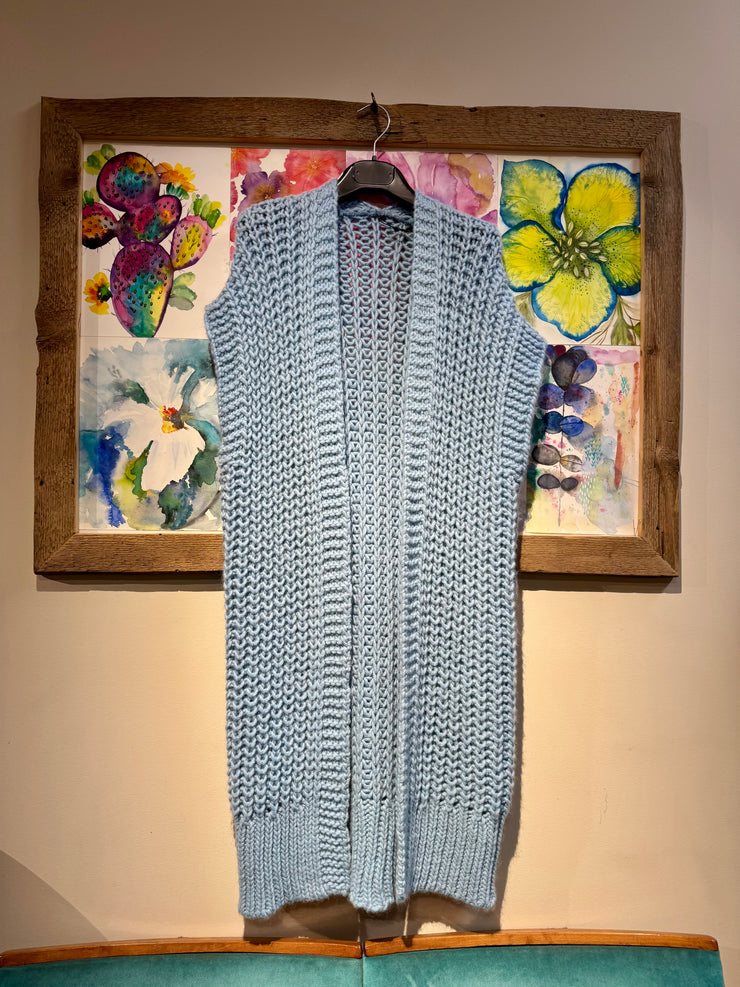 Gilet maglia azzurro
