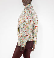GIACCA CORTA IN TESSUTO JACQUARD ACCOPPIATO - BIANCO/MULTICOLOR