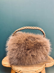 Borsa bauletto Ecopelliccia taupe