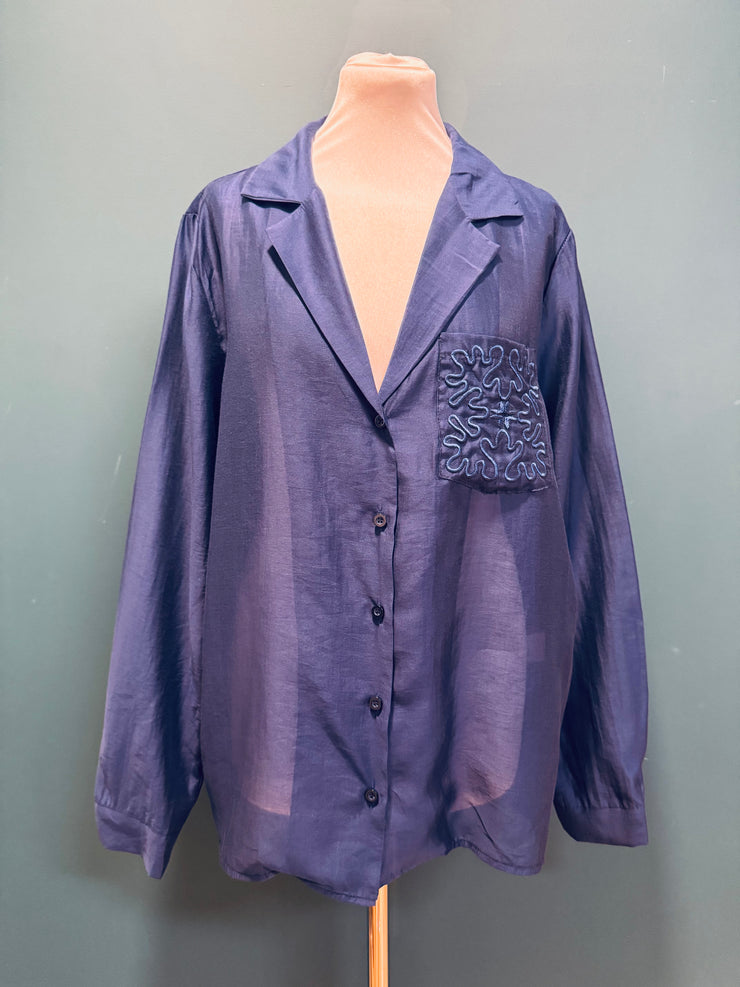 Camicia con tasca blu
