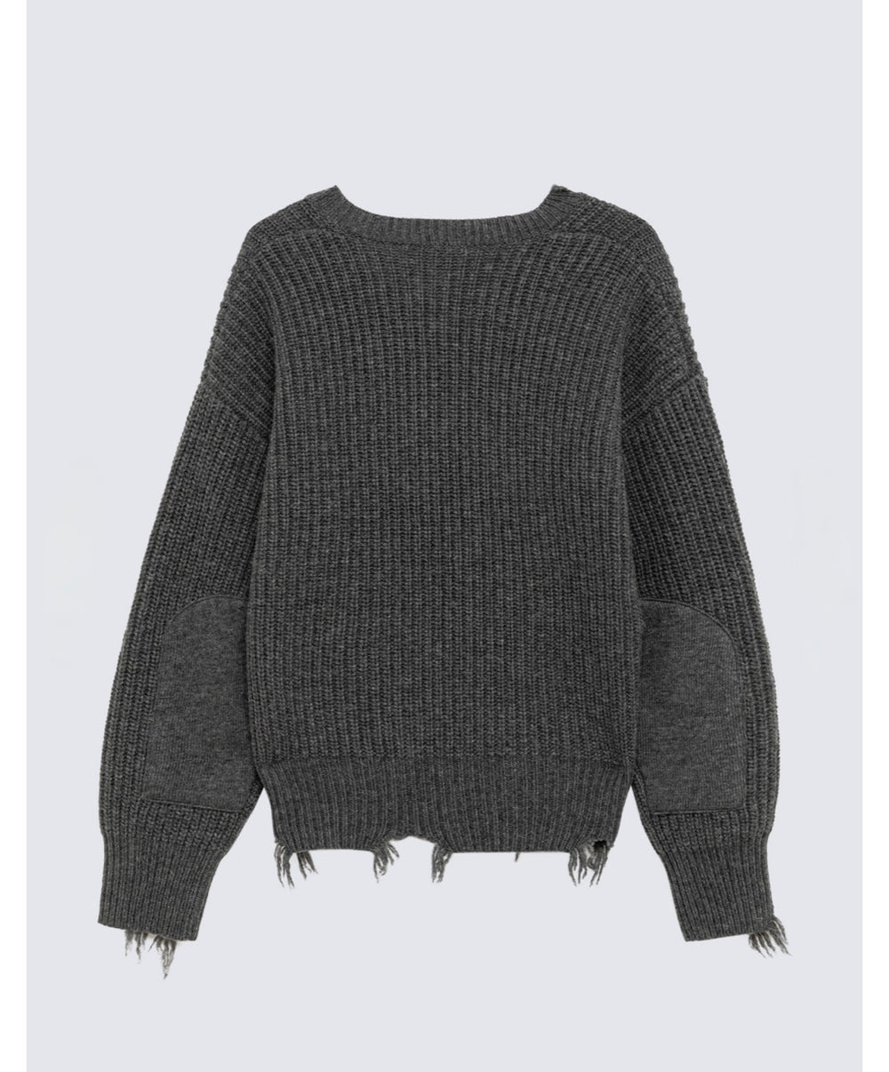 PULLOVER DISTRESSED CON SCOLLO A V Amish