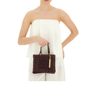 Borsa shopping piccola Clara testa moro in pelle