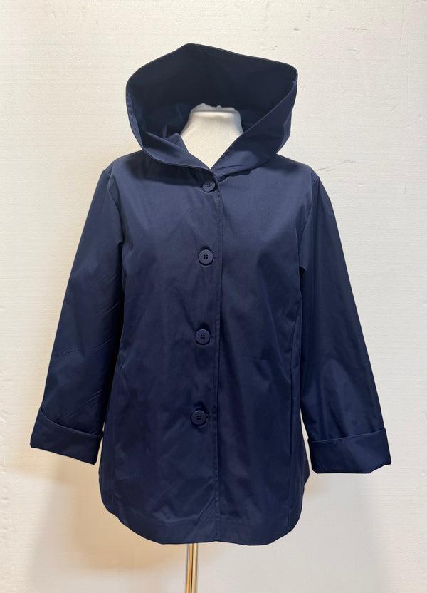 Giacca blu con cappuccio