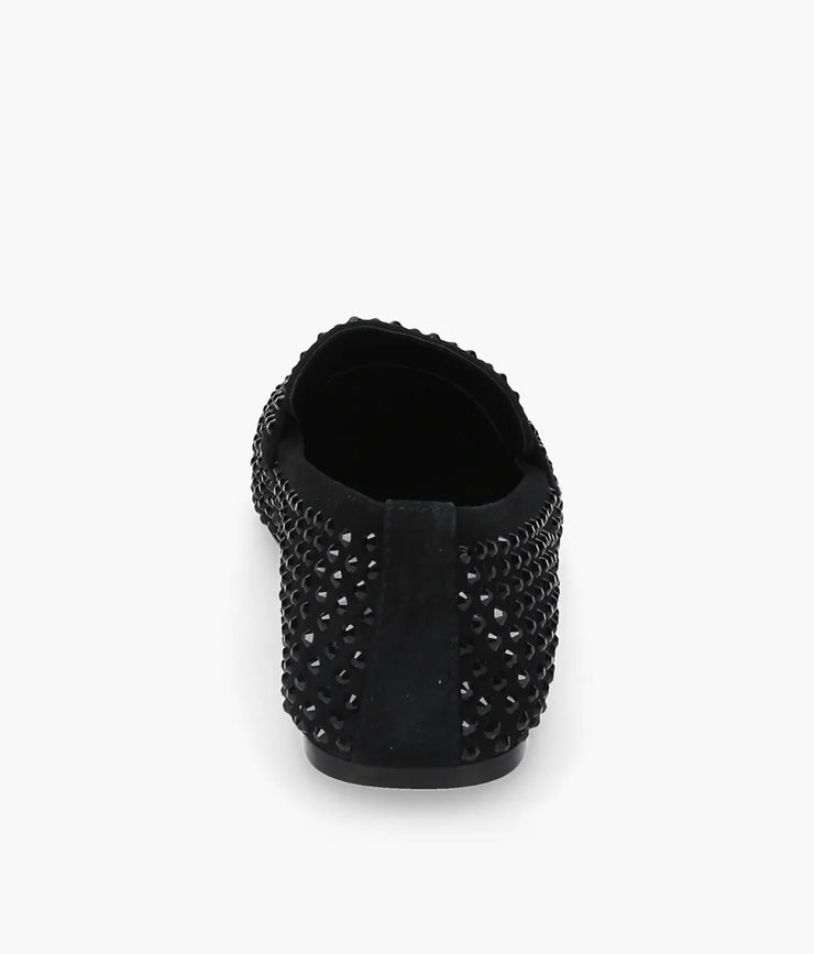 Mocassino strass nero su nero