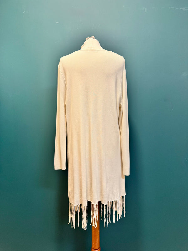Cardigan panna frange