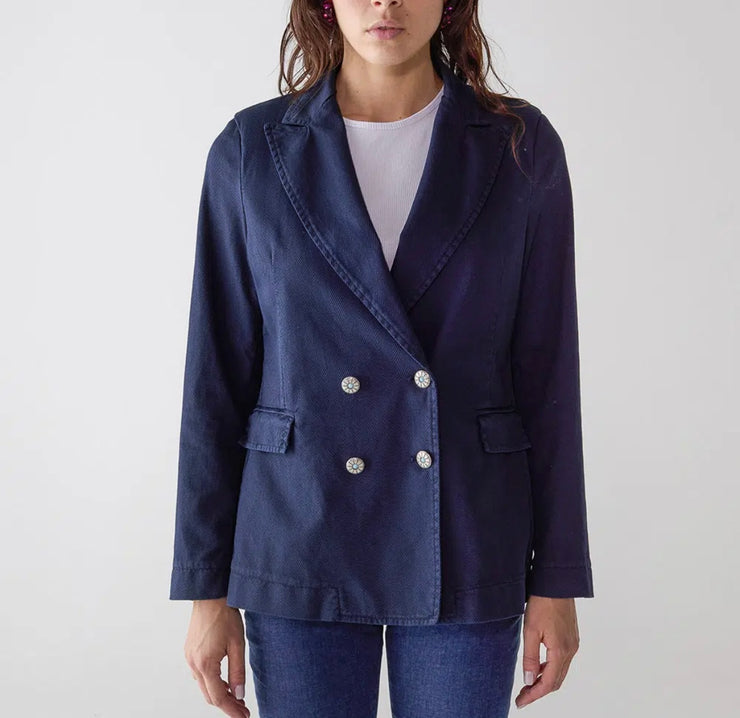 BLAZER BLU 2P HARRINGBONE