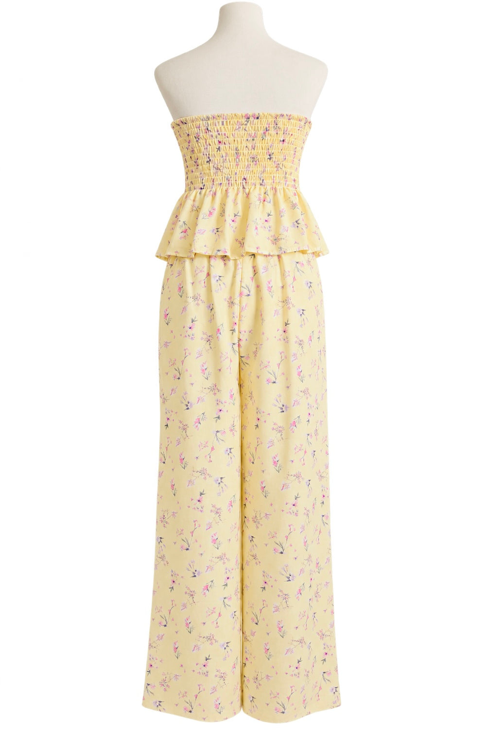 Top + pantalone palazzo floreale giallo