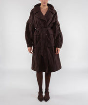 TRENCH IN NYLON - FONDENTE