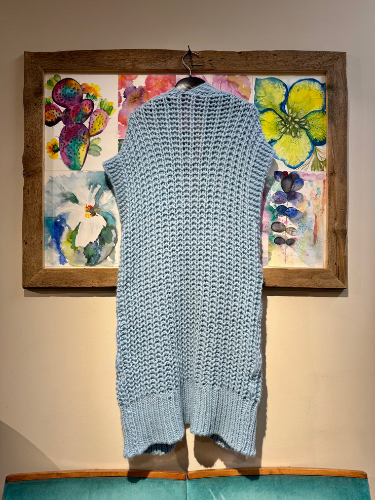 Gilet maglia azzurro
