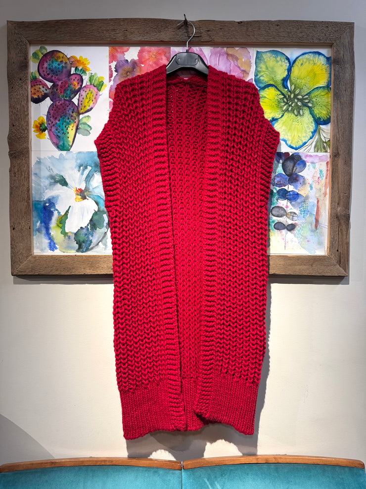 Gilet maglia rosso