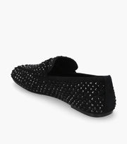 Mocassino strass nero su nero