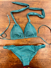 Bikini triangolo amelie lurex verde