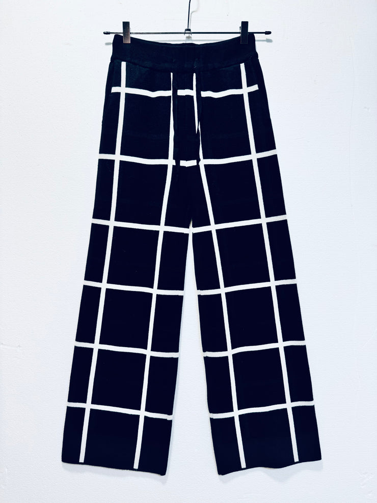 Pantalone maglia tuta check