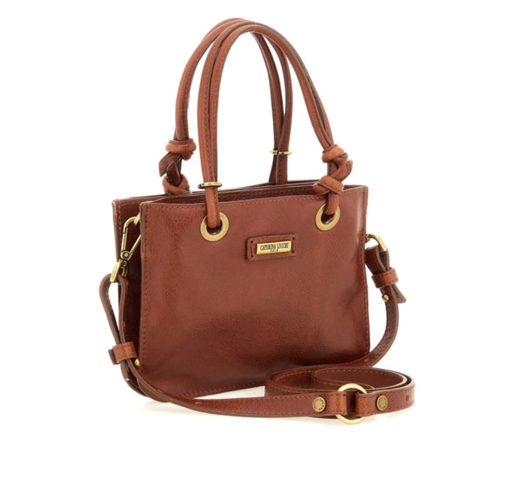 Borsa mini shopper marrone