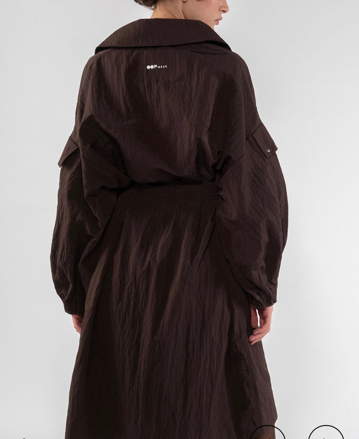TRENCH IN NYLON - FONDENTE