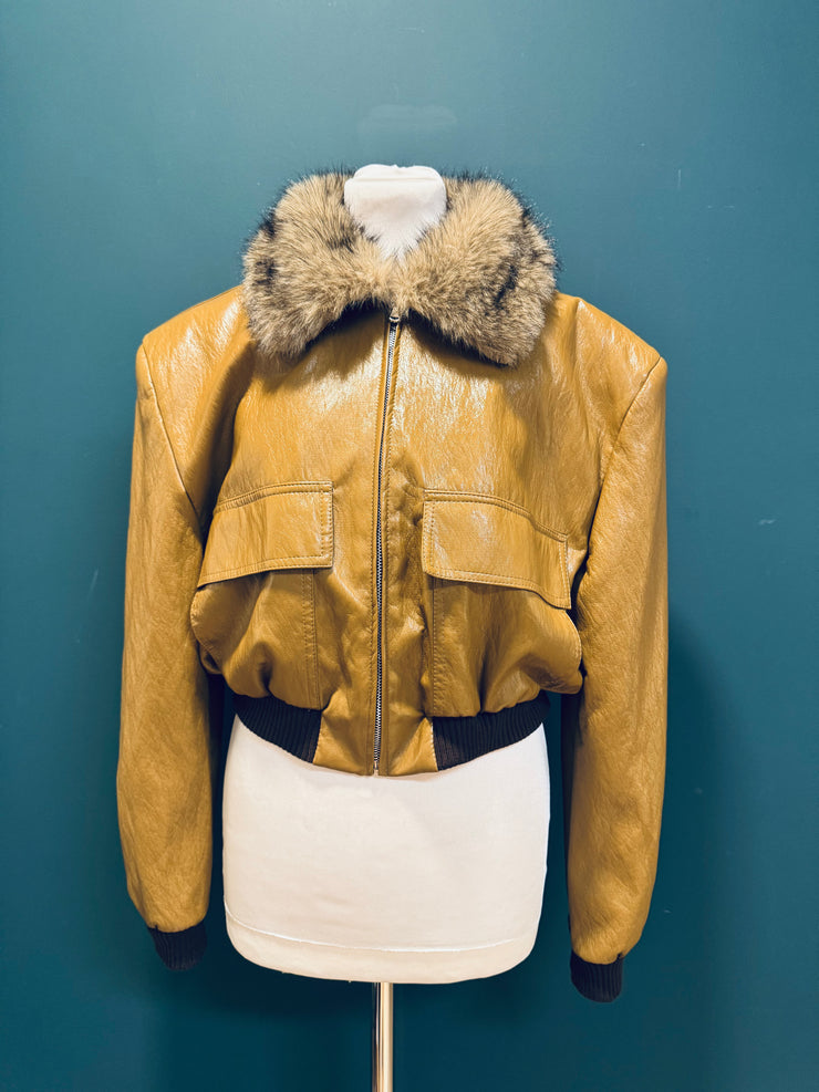 Bomber ecopelle senape