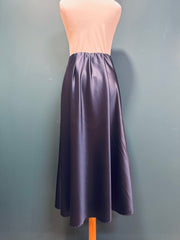 Gonna longuette satin blu