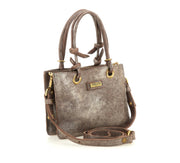 Borsa mini shopper laminato acciaio