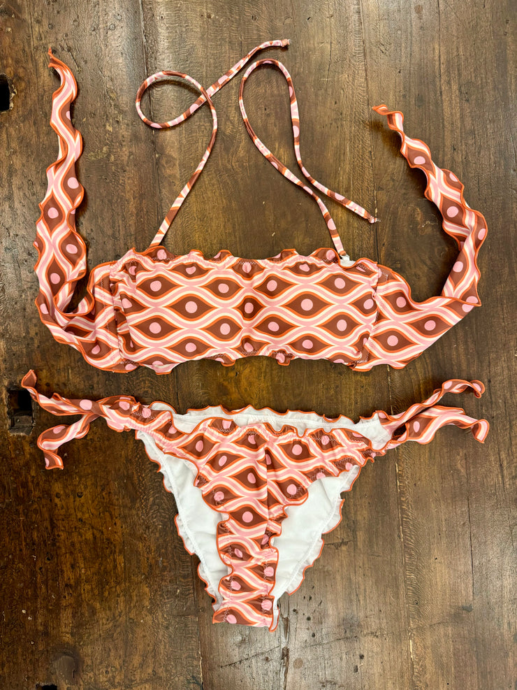 Bikini fascia fru fru fantasia rosa