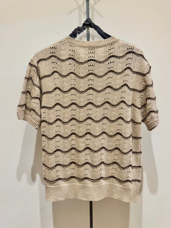 Maglia t-shirt righe caffe’