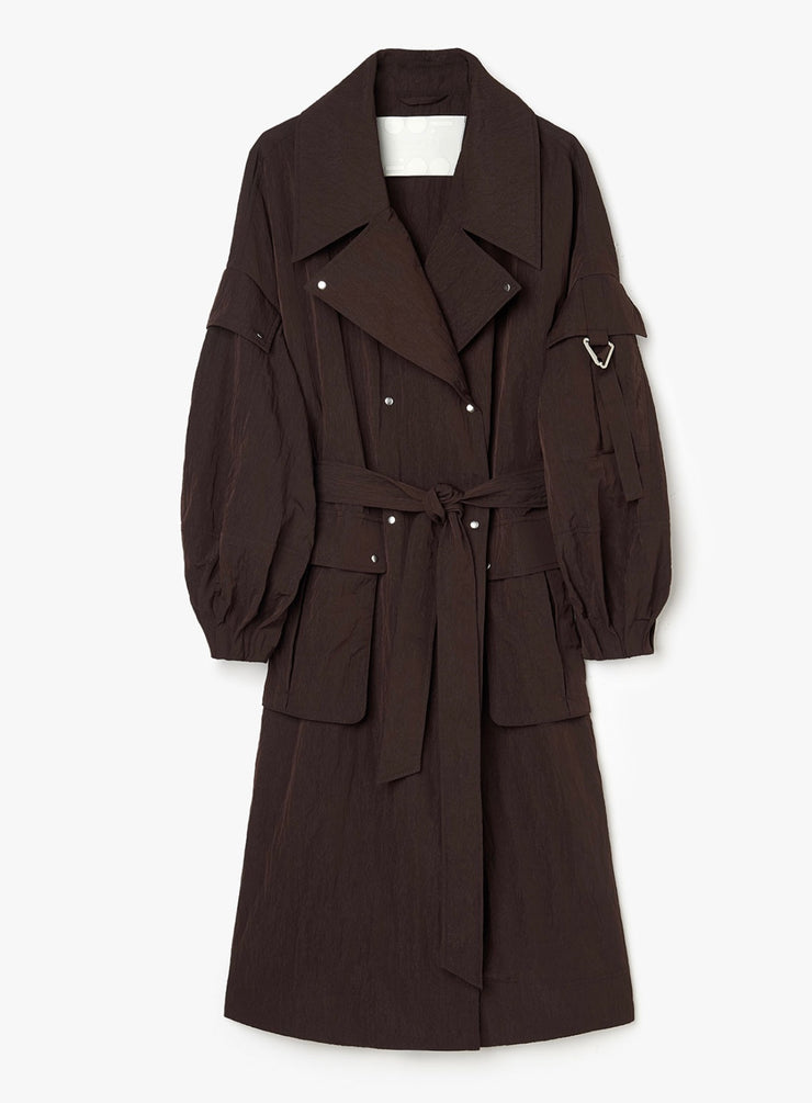 TRENCH IN NYLON - FONDENTE