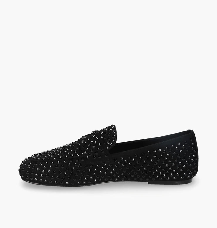 Mocassino strass nero su nero