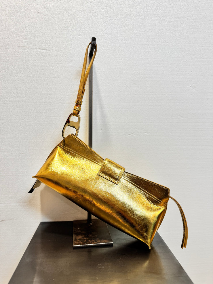 Pochette pelle dorata
