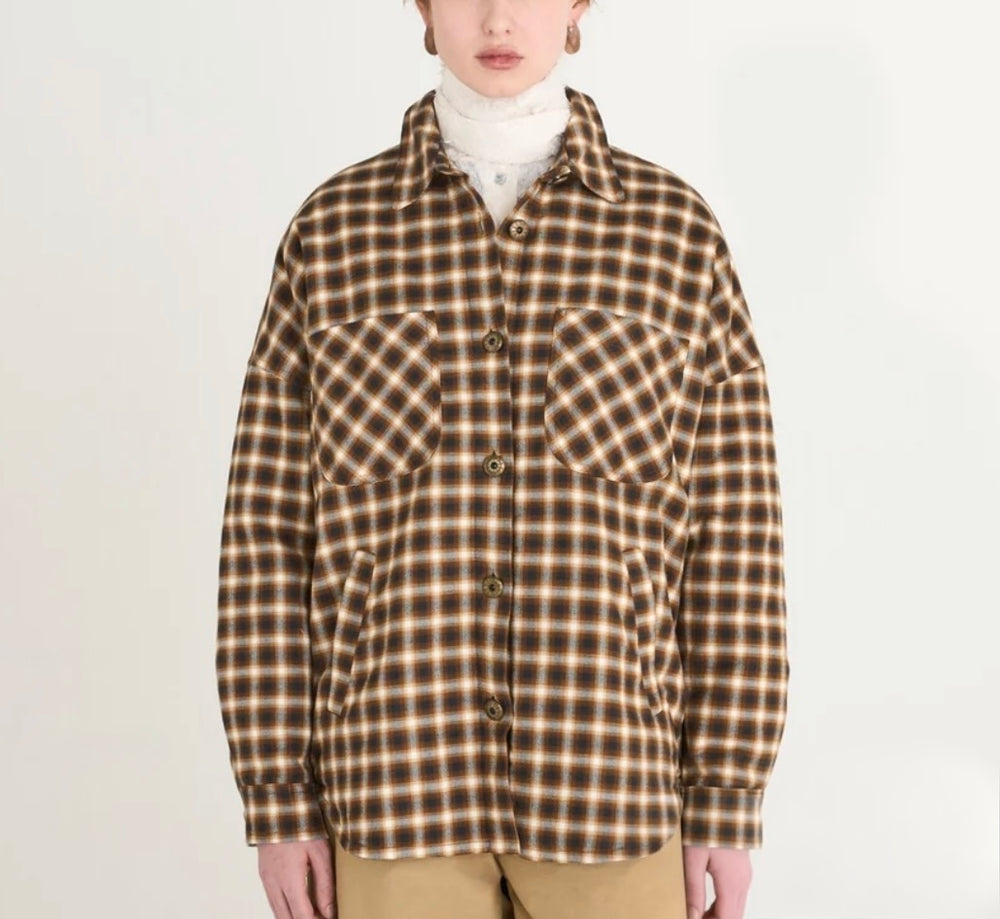 Camicia Chandra Padded Micro Check Brown – Shaft