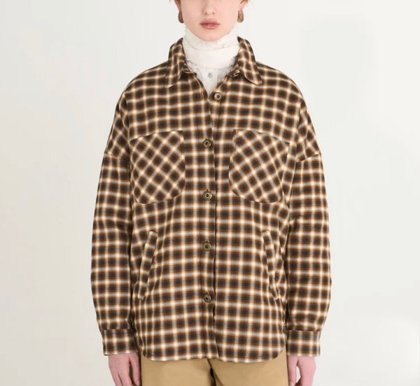 Camicia Chandra Padded Micro Check Brown – Shaft
