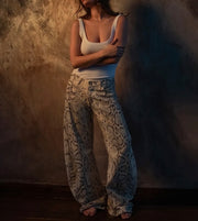 Jeans Emanuela pitone bianco