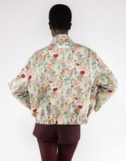 GIACCA CORTA IN TESSUTO JACQUARD ACCOPPIATO - BIANCO/MULTICOLOR