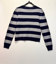 Maglia girocollo righe grigio blu