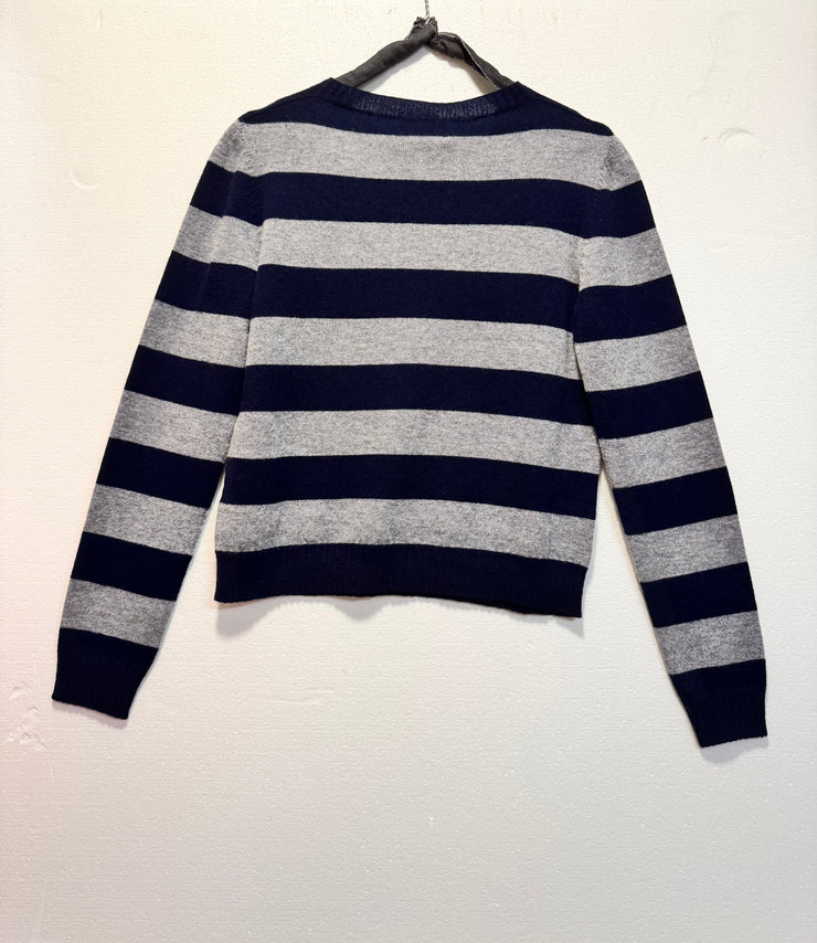 Maglia girocollo righe grigio blu