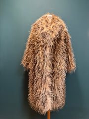 Cappotto eco pelliccia ecrù