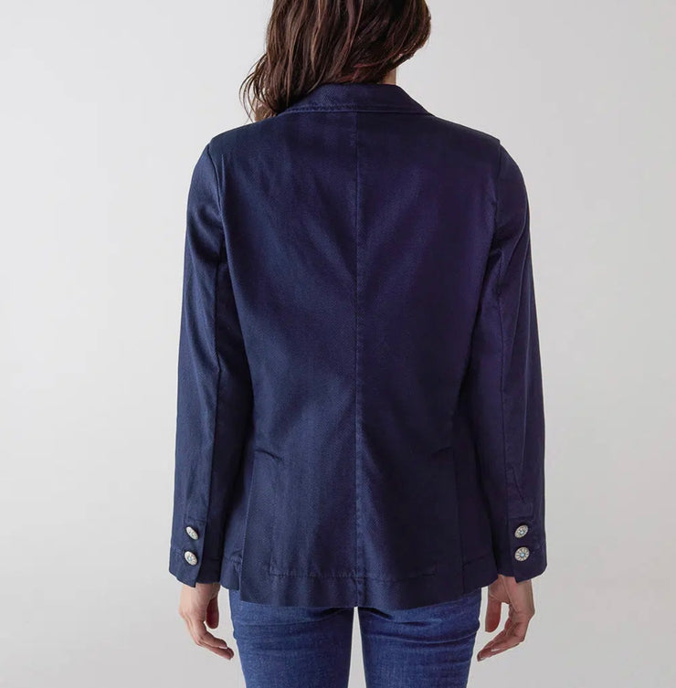 BLAZER BLU 2P HARRINGBONE