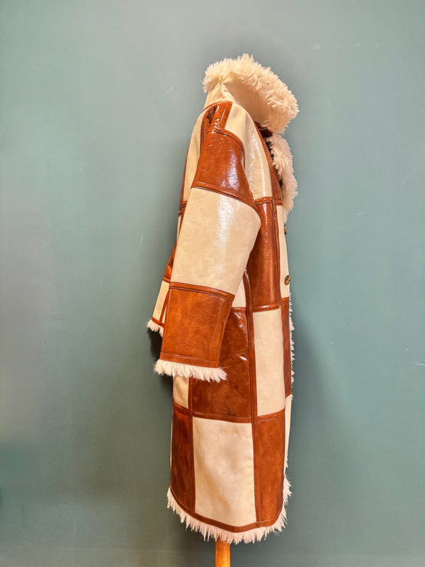 Cappotto lungo scacchi avorio caramello OOF WEAR
