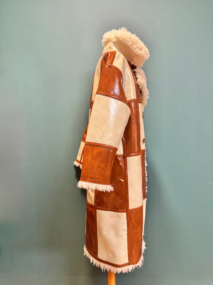 Cappotto lungo scacchi avorio caramello reversibile OOF WEAR