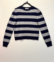 Maglia girocollo righe grigio blu