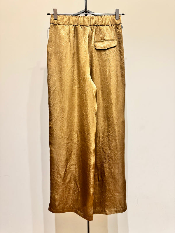 Pantalone palazzo ocra tailleur