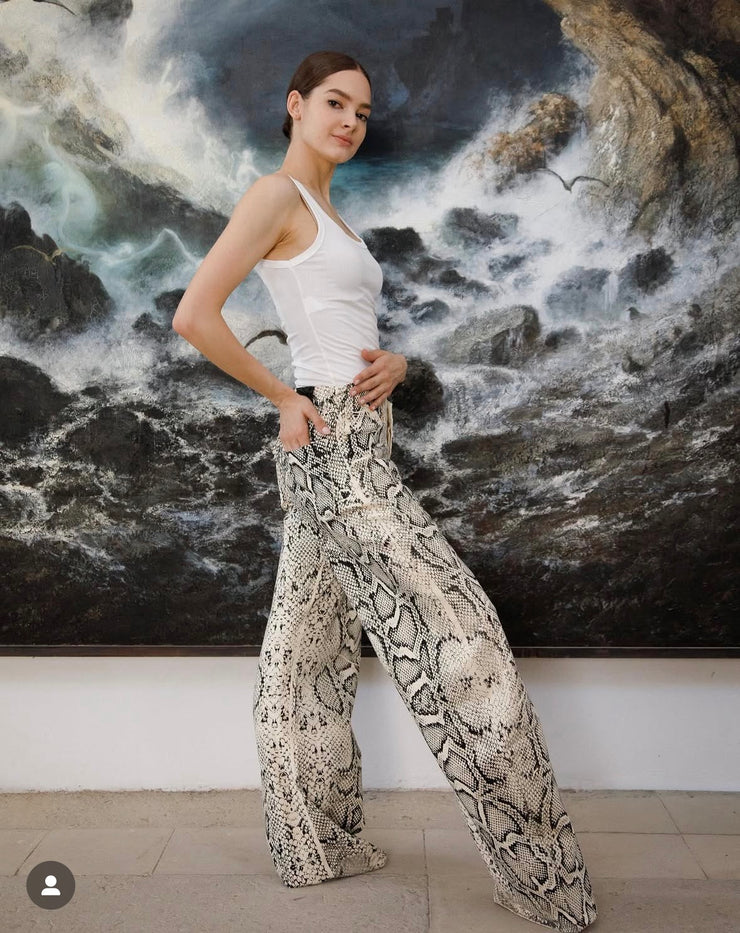 Jeans Emanuela pitone bianco