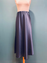 Gonna longuette satin blu