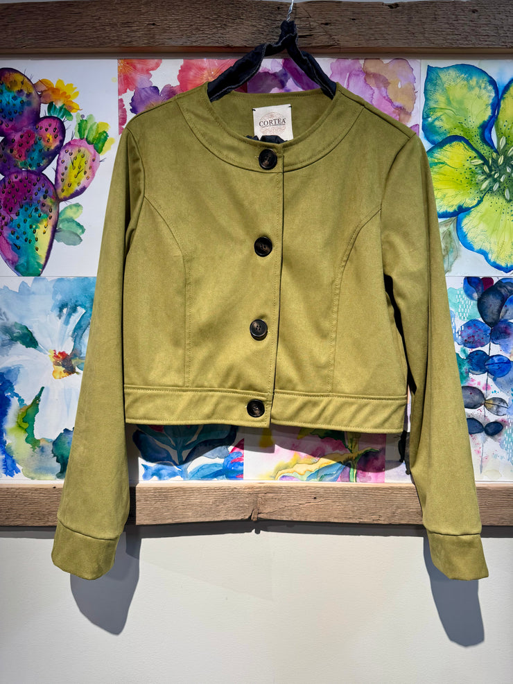 Giacca eco suede pistacchio