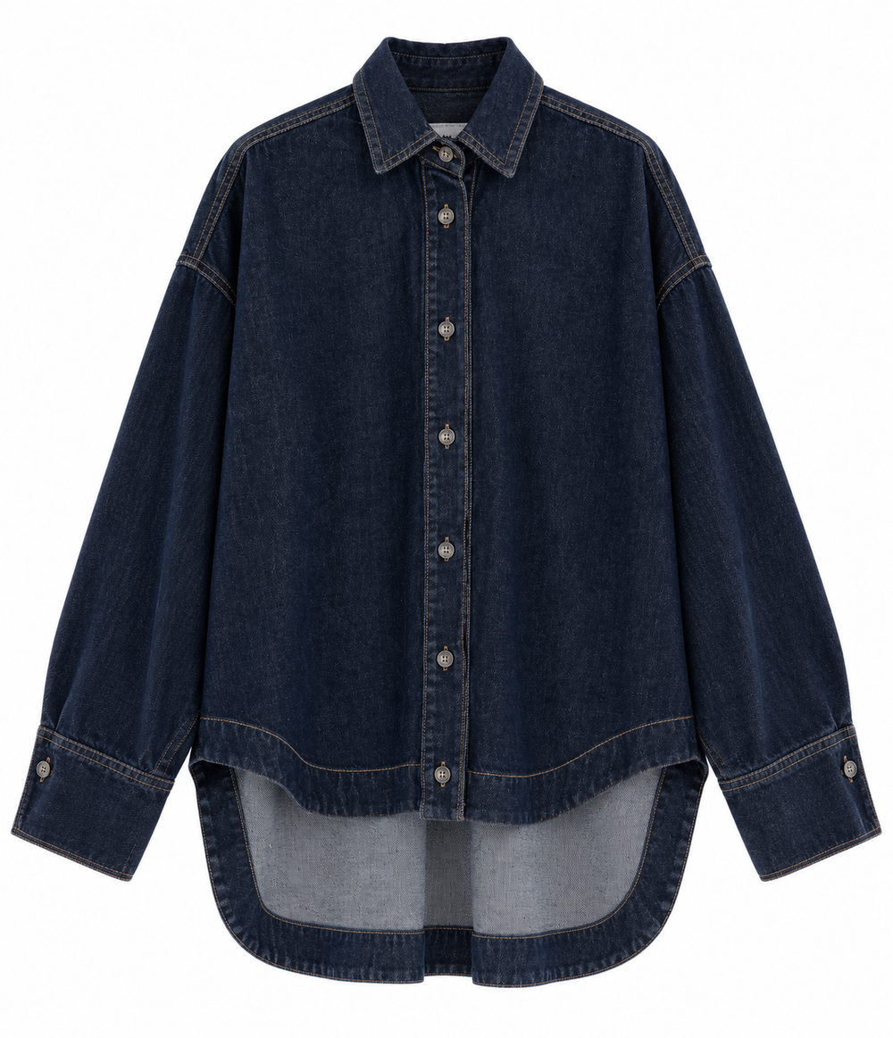 Camicia over in denim scuro GOD SAVE DENIM