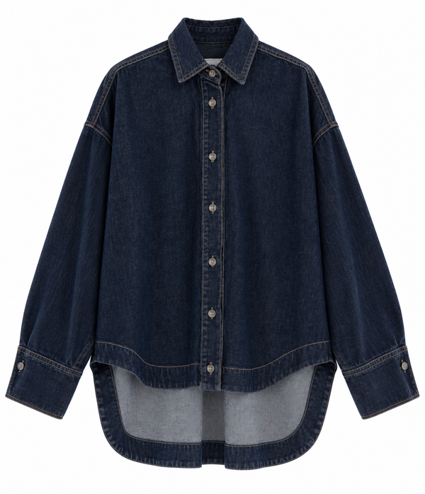 Camicia over in denim scuro GOD SAVE DENIM