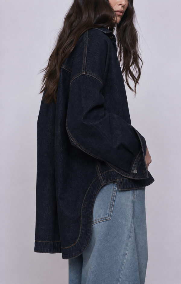 Camicia over in denim scuro GOD SAVE DENIM